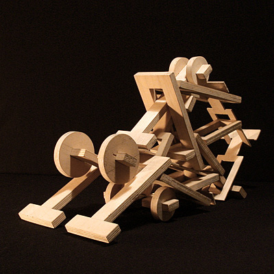 Ingewikkelde houtconstructie