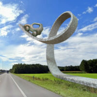 Ontwerp voor een kunstwerk langs de snelweg naar Antwerpen